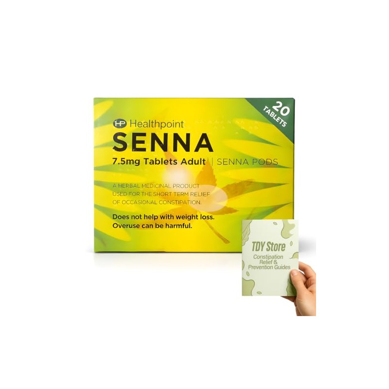 Senna 7.5mg Tablets for Adults, 20 Tablets with TDY Guide