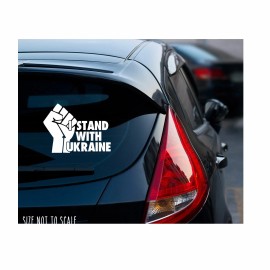 TheStickySide I Stand with Ukraine Sticker Decal -  No War Ant War Hippie Love 6" Fist Pump