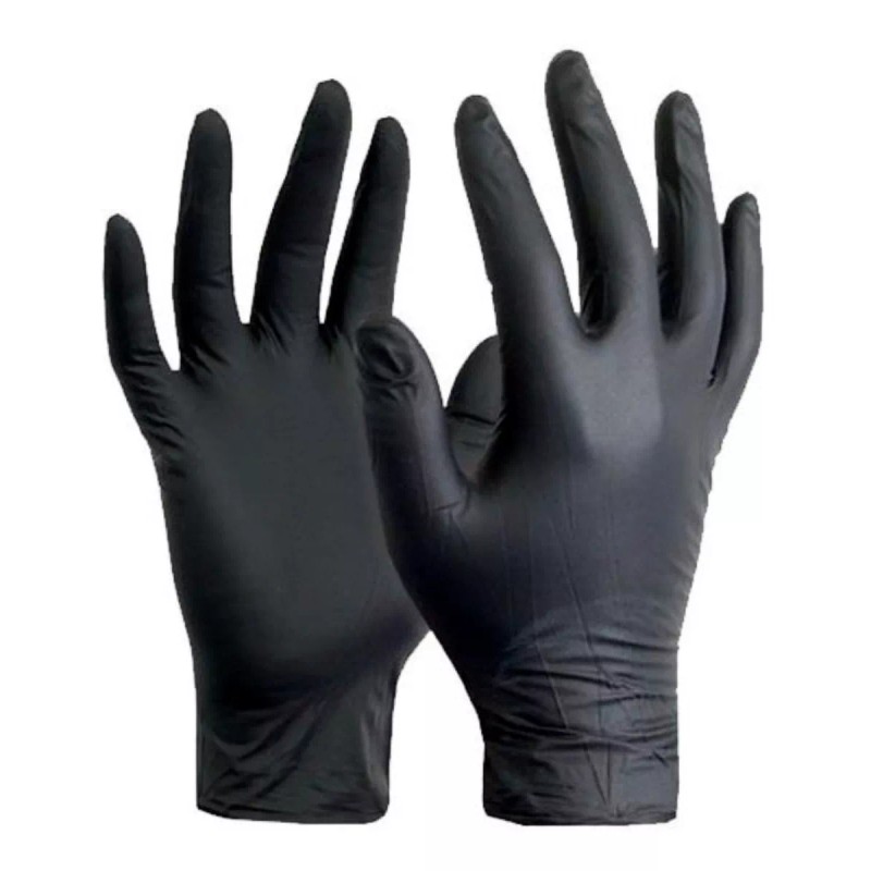 Ambiderm Guantes descartables antideslizantes Ambiderm color negro talle M de