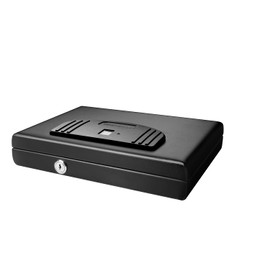 Fortress Compact Portable Safe with Biometric Lock, Black