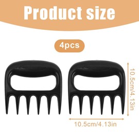 EIHI 4 Pieces Pulled Pork Claw, Pulled Pork Fork, Chicken Chopper, BBQ Meat Claw, Bear Claw, Minced Meat Claw for Chopping and Mixing Pulled Pork, Chicken and Beef, black