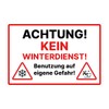 Achtung Kein Winterdienst Sign 20 x 30 cm Weatherproof Aluminium