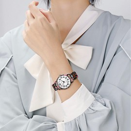 OIDEA Women's Easy Reader Watch: Big Face Large Claer Number Elastic Strap Watches for Women Bohemian Print Stretch Band Wrist Watch Analog Quartz Casual Business Ladies Wristwatch