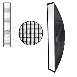 Fotodiox Pro 12x80in (30x200cm) Strip Softbox Kit - Standard Softbox with Eggracte Grid and Einstein Speedring (Designed for Paul C. Buff Einstein Flash Unit)