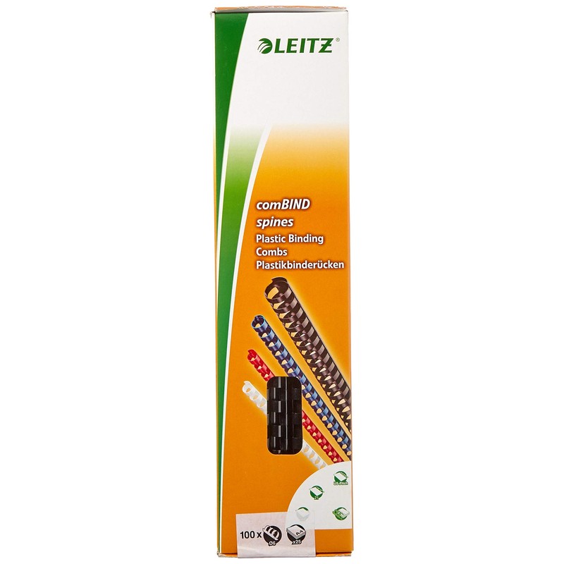 Leitz Plastic Comb Binding Spines 6mm Black - Pack of