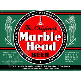The Original Marble Head Beer Label 9" x 12" Metal Sign