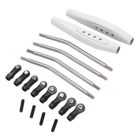 RC Metal Rear Trailing Arms with Suspension Linkage Link Rod for Axial RR10 90048 90053 RC CarSilver