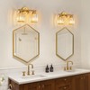 FDPBY Modern 2 Light Crystal Vanity Light, Brushed Gold Vertical