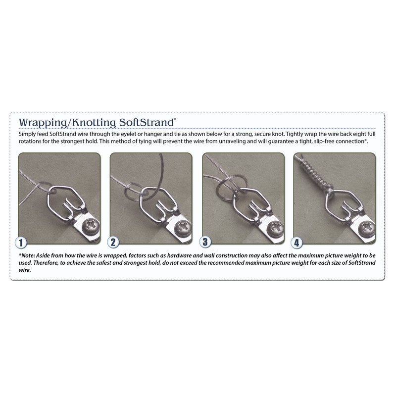 WCS Softstrand, Uncoated Stranded Stainless Steel Picture Wrapping Wire, Size