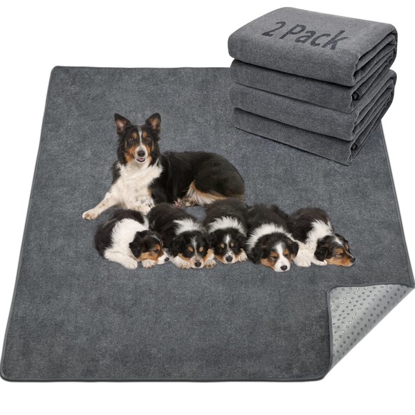 LOOBANI 2 Packs Extra Large Reusable Dog Mat for Floor,