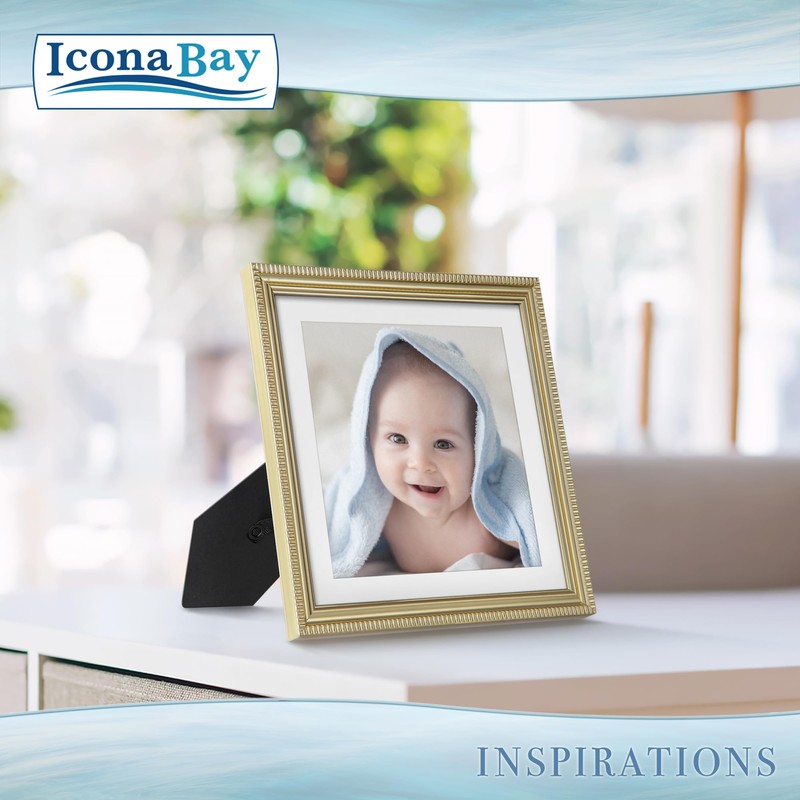 Icona Bay - 8x8 Picture Frames with Removable Mat for