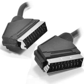 Black Round Scart Cable 21-Pin with Nickel-Plated Gold-Plated End 3 m [3 Metres/3 m]