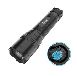 LUXTAC Tactical Flashlights High Lumens-5000LM Defense Flashlight with 6 Modes,Zoomable,Dual Switches,Window Breaker,10H Runtime,Memory Function,Waterproof,USB-C Rechargeable for Outdoor&Emergency