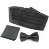 NECOTIA 3-Piece Tie Set (Cummerbund, Bow Tie, Pocket Square), Suitable