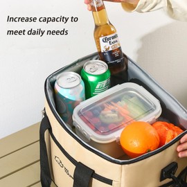 Cool Bag, 18L Small Cool Bag, Foldable Cooler Bag, Picnic Bag, Lunch Bag, Lunch Bag for Food Transport, Camping, Travel, Breakfast, Drinks