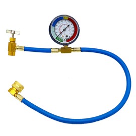 FAINDLAN HFC-134a Car Air Conditioner, Gas Charge Hose, R134a Gas, Refrigerant Meter, Refill Kit, 27.6 inches (70 cm), Japanese Instruction Manual Included