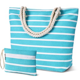 Tavaleu Beach Bags for Women - Large Beach Bag with Zipper Waterproof Sandproof, Swim Pool Tote Bag Vacation