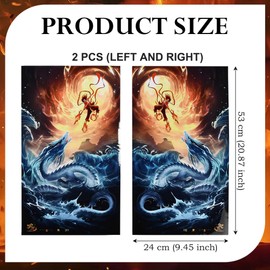 AuMoHall 2 PCS Nezha Car Pillar Decals Cartoon Characters Creative Car Door Post Decal Center Post B-Pillar Stickers for Vehicle Exterior Decoration (Blue)