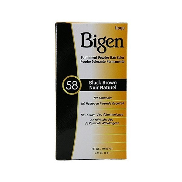 Bigen Permanent Powder Hair Color - 58 Black Brown