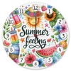 speecheese Sun and Summer Wall Clock Aluminium with Saying Summer