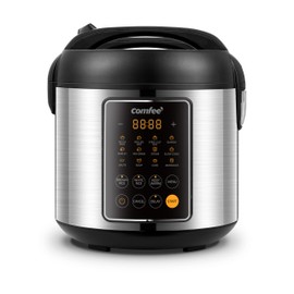 COMFEE' Rice Cooker, 14-in-1 Stainless Steel Multi Cooker, Slow Cooker, Steamer, Sauté, and Warmer, 5.3 QT, 20 Cups Cooked (10 Cups Uncooked), Brown Rice, Quinoa and Oatmeal