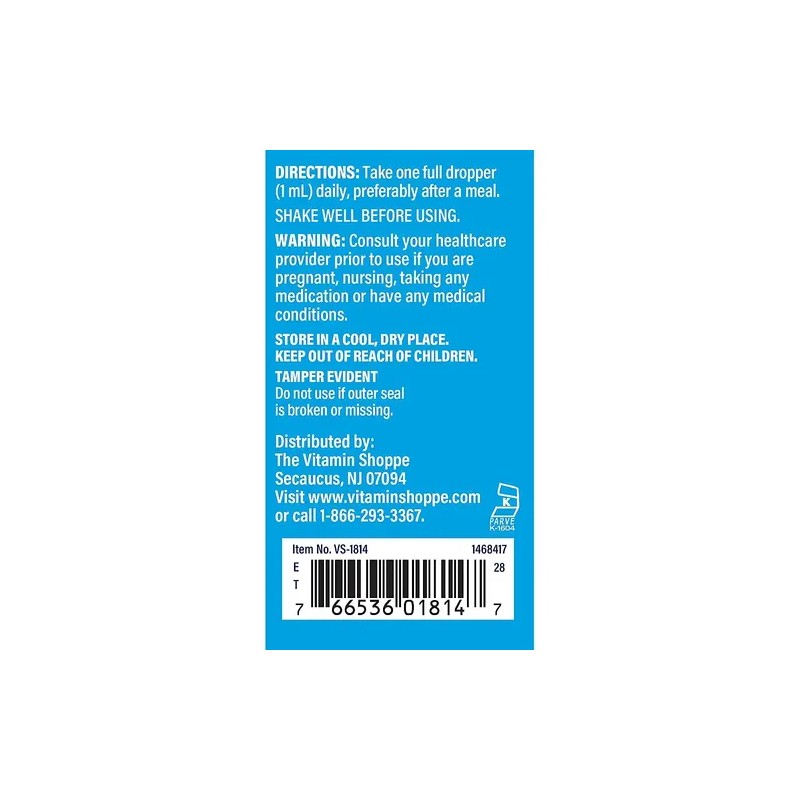 The Vitamin Shoppe Vitamina B12 Líquida Con Ácido Fólico