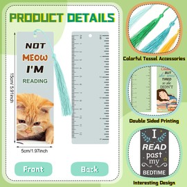 Fuyoooo 36 Sets Funny Bookmarks with Tassel Fun Bookmarks for Adults Can't Touch This Book Marks for Reading Bookworm Bookish Nerd Gifts for Female Friends Women Book Lovers Reading Present