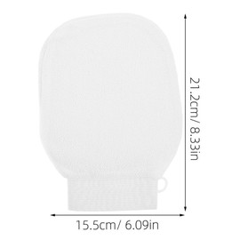 Baluue Exfoliating Glove Shower Mitten Reusable Gentle Dead Skin Remover For Sensitive Skin, White