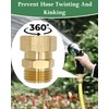 3/4 Ght Garden Hose 360° Swivel Connector Adapter,Anti-Kink Swivel Fitting