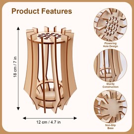 Wooden Flower Vase Construction Set, Wooden Puzzle Flower Vase, Flower Stand, Puzzle Flower Vase Made of Wood, 3D Puzzle Vase for Flowers, for Bouquet, Wooden Flower Vase Construction Set, Vase