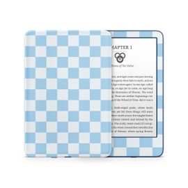 Tacky Design Chessboard Skin for Kindle Colorsoft Skin 2024, Minimalist Checkered Vinyl Wrap, Premium 3M Decal Sticker for Full Surface Coverage (Blue & Light Blue, ColorSoft (12th Gen, 2024))