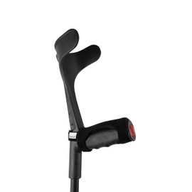 KMINA Forearm Crutches for Adults (x2 Units), Open Cuff, Extra Comfort with Hand Grip and Wide Tip, Adjustable Height, Aluminum, Orthopedic, Made in Europe