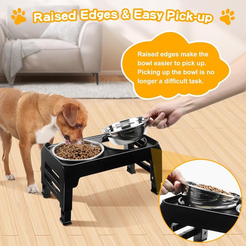 COMESOON Elevated Dog Bowls for Small Medium Dogs, 3 Height