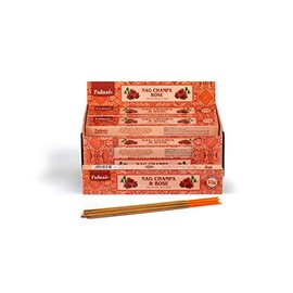 Tulasi Rose Nag Champa, 15 Sticks x 12 Packs, Black, One Size