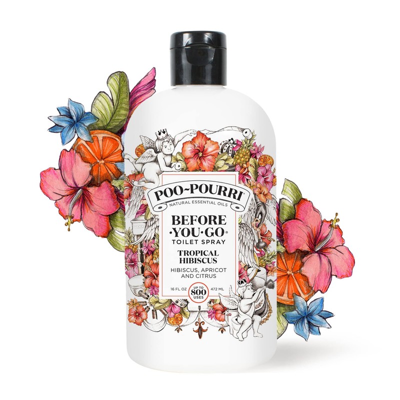 Poo-Pourri Before-You-Go Toilet Spray, Tropical Hibiscus, Refill Bottle 16 Fl