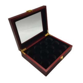 COZENTA Golf Ball Display Collection Case Showcase Storage Box Wood