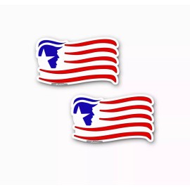 Trump American Flag Republican Stickers Decals 2 Pack  6" wide
