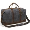 Polare 23” Waterproof Travel Duffel Bag Waxed Canvas Cowhide Leather