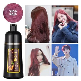 Vino- Shampoo Tinte Instantaneo Para Cabello Cubre Canas Natural Jengibre 500Ml - Champú Instant Hair Color Para Teñir El Cabello 3 En 1 Coloración Al