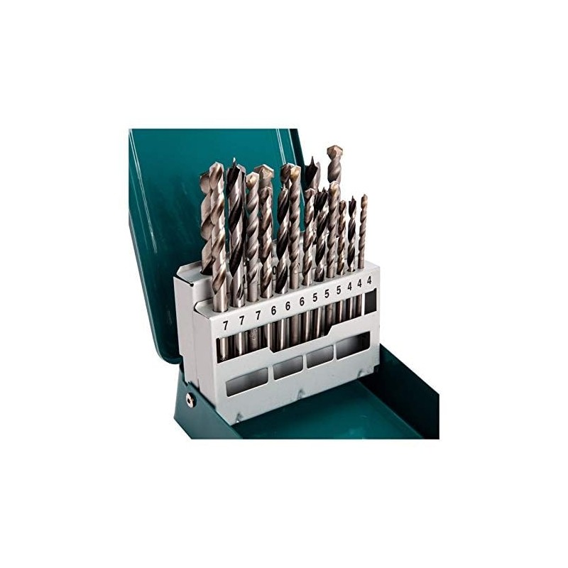 Makita D-47173 Mixed Drill Set Metal Box - Multi-Colour (18-Piece)