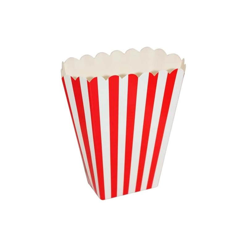 Classic Red & White Striped Popcorn Boxes Perfect for Movie