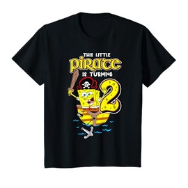 Mademark x SpongeBob SquarePants - Kids SpongeBob SquarePants 2 Year Old Pirate Party 2nd Birthday T-Shirt