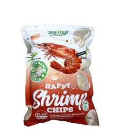 Sokusa Happy Shrimp Chips with Garlic & Butter Family Size 16oz Bag x2