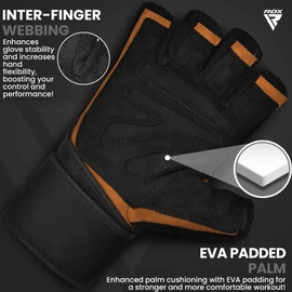 RDX Weight Lifting Gloves with Wrist Support, 50 CM Long Wrist Straps, Anti Slip Padded Palm Protection, Breathable Gym Grip for Fitness Training Workout Powerlifting, Men Women Bodybuilding Exercise
