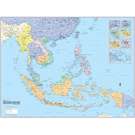 Cool Owl Maps Southeast Asia Wall Map Poster Paper 32"x24"