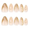 Short Press on Nails Almond Fake Nails with Irregularly Designs