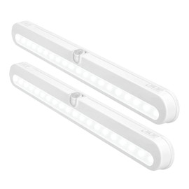 BLS T01L LED Closet Light Super Bright 20 LED Under Cabinet Lighting Battery Powered/DC Input Wireless Motion Sensing Light, Auto On Off Switch, Motion Sensor & Light Sensor, 2 Pack