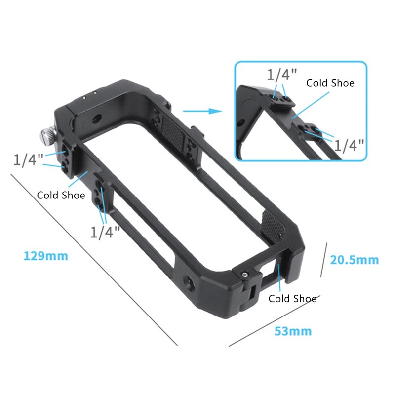 Black Protective Cage Frame Mount Accessories Spare Parts for Insta360