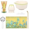 7Pcs Matcha Whisk Set Includes Ceramic Matcha Bowl with Spout