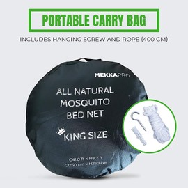 MEKKAPRO Extra-Large King Mosquito Bed Net, Made for King Queen and Twin, Two Openings Netting | Bed Canopy Curtains, White Mosquito Netting